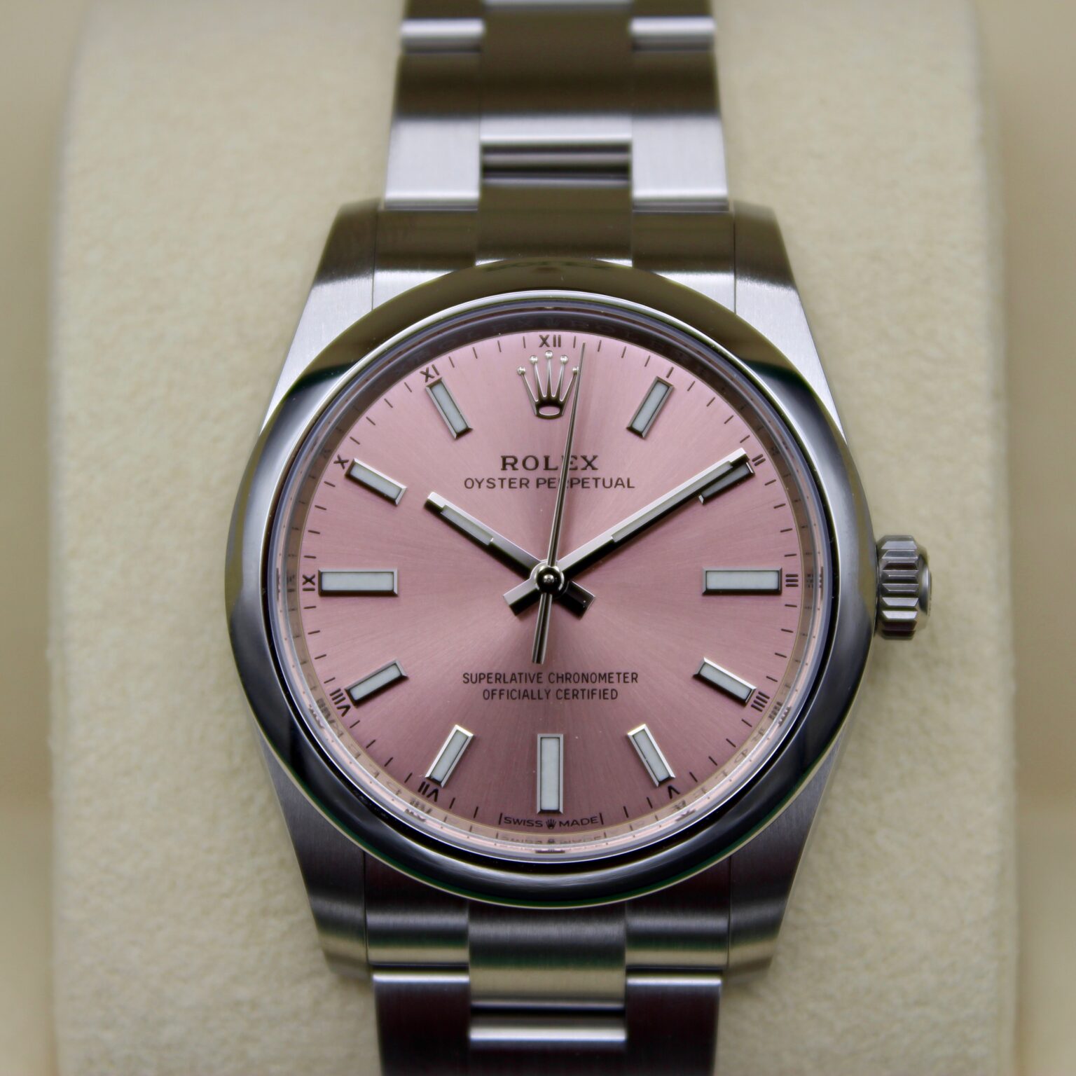 Rolex Oyster Perpetual Ref 124200 Pink Dial Fullset 032021 Lc Eu