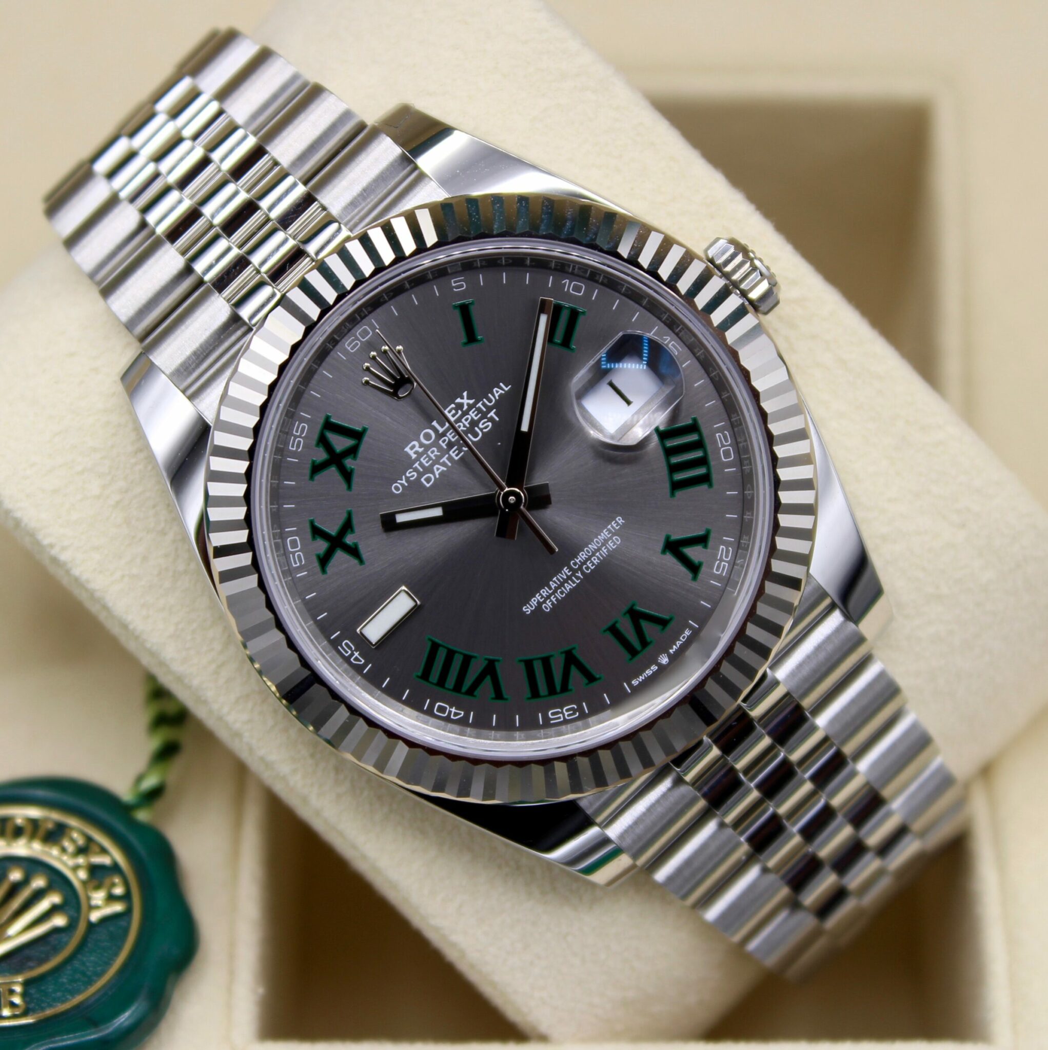 Rolex Datejust 41 Ref 126334 Wimbledon Diamond Dial Fullset 2021